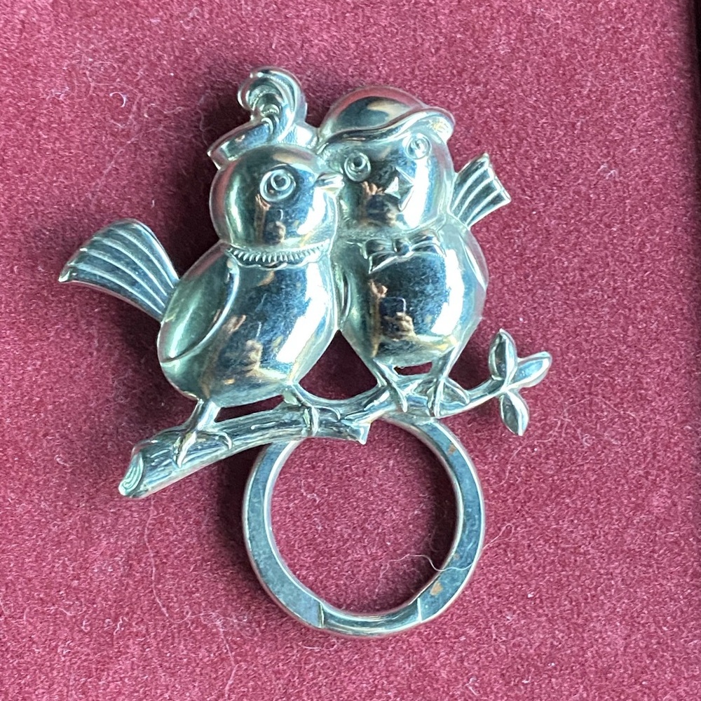 Silver Songbird Eyeglass Holder Brooch